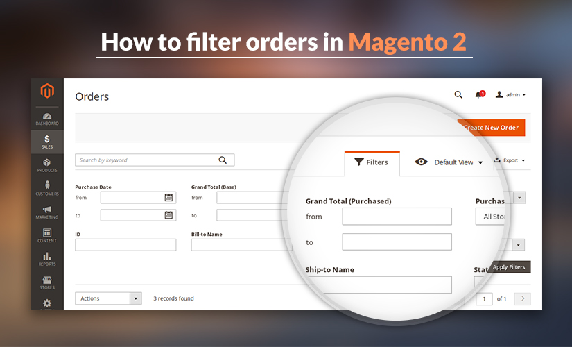 How to filter orders in Magento 2
